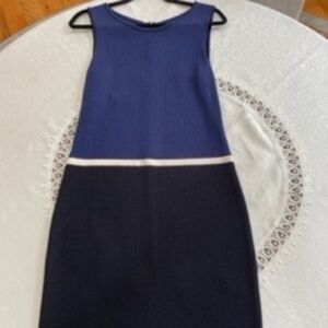 St John knit dress, Size 6, Blue, White, and Black